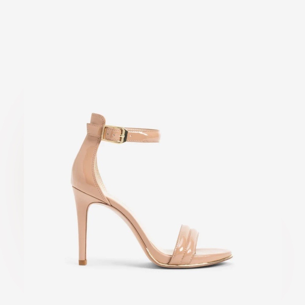 New Kenneth Cole Brooke Ankle‎ Strap Heeled Sandle In Buff Size 6.5